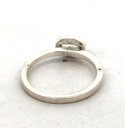 Designer Karthia Sterling Silver Oval Red Garnet Bezel Solitaire Stackable Ring