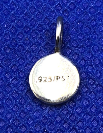 PST 925 Sterling Silver Initial Letter L Alphabet Small Round Pendant Charm