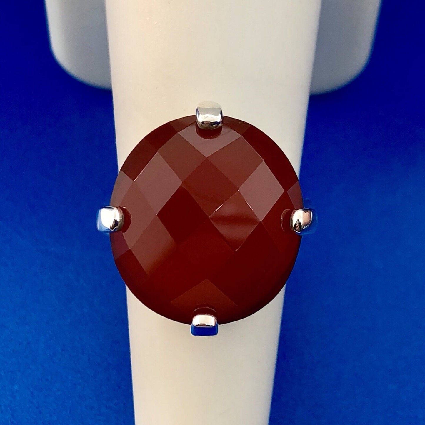 Designer Whitney Kelly WK 925 Sterling Silver Carnelian Solitaire Statement Ring