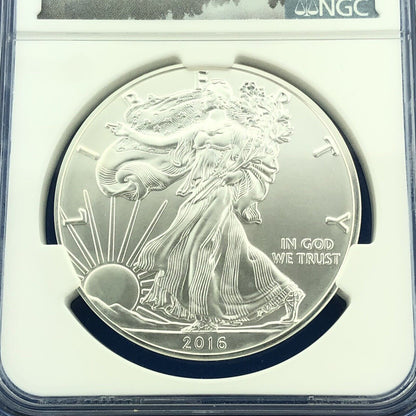 2016 W Burnished Silver Eagle Lettered Edge Early Release 30th Anniv NGC MS70
