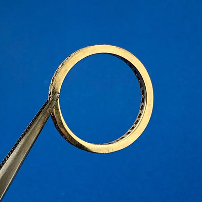 Designer 18K Yellow Gold Diamond Wedding Eternity Anniversary Band Ring