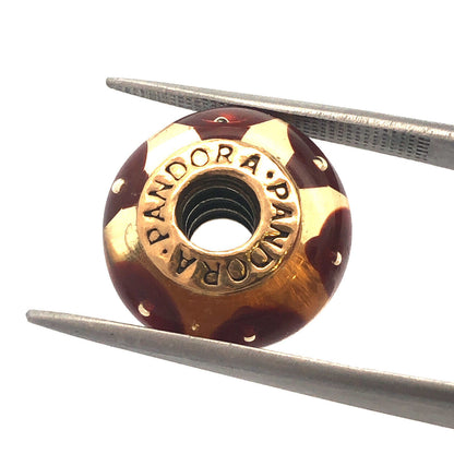 Authentic Pandora 14K Yellow Gold Murano Mystic Bead Retired Charm 750402