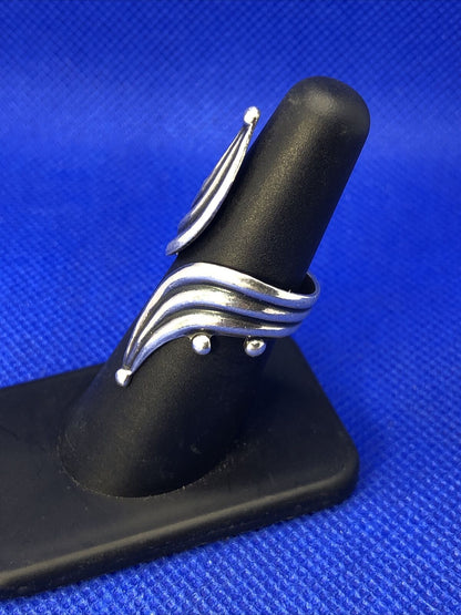 Taxco Mexico RJP 925 Sterling Silver Wrap Texture Statement Finger Ring