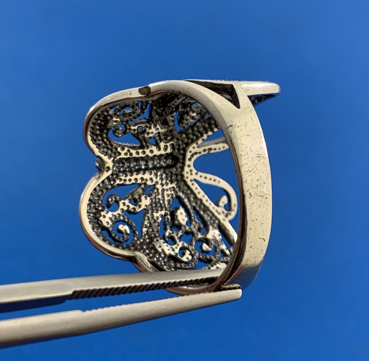 925 Sterling Silver Designer Filigree Cubic Zirconia CZ Butterfly Finger Ring