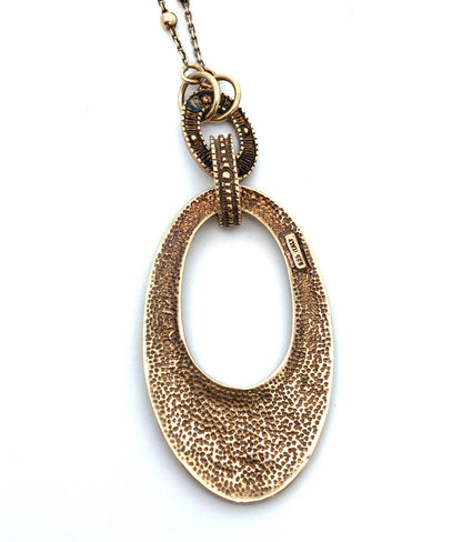 Designer Italy 925 Sterling Silver Vermeil Gold Tone Floral Pendant Necklace