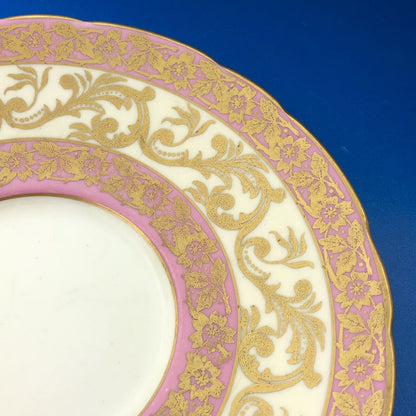 Royal Stafford English Bone China Pink Gold Floral Vine Scroll Tea Cup/Saucer