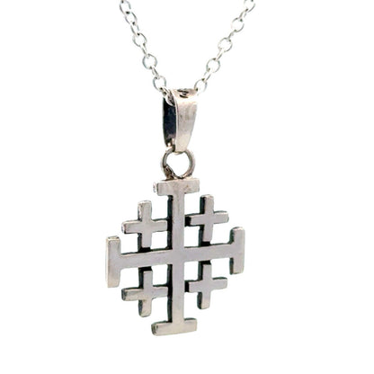 Designer PCM 925 Sterling Silver Polished Jerusalem Cross Petite Charm Pendant