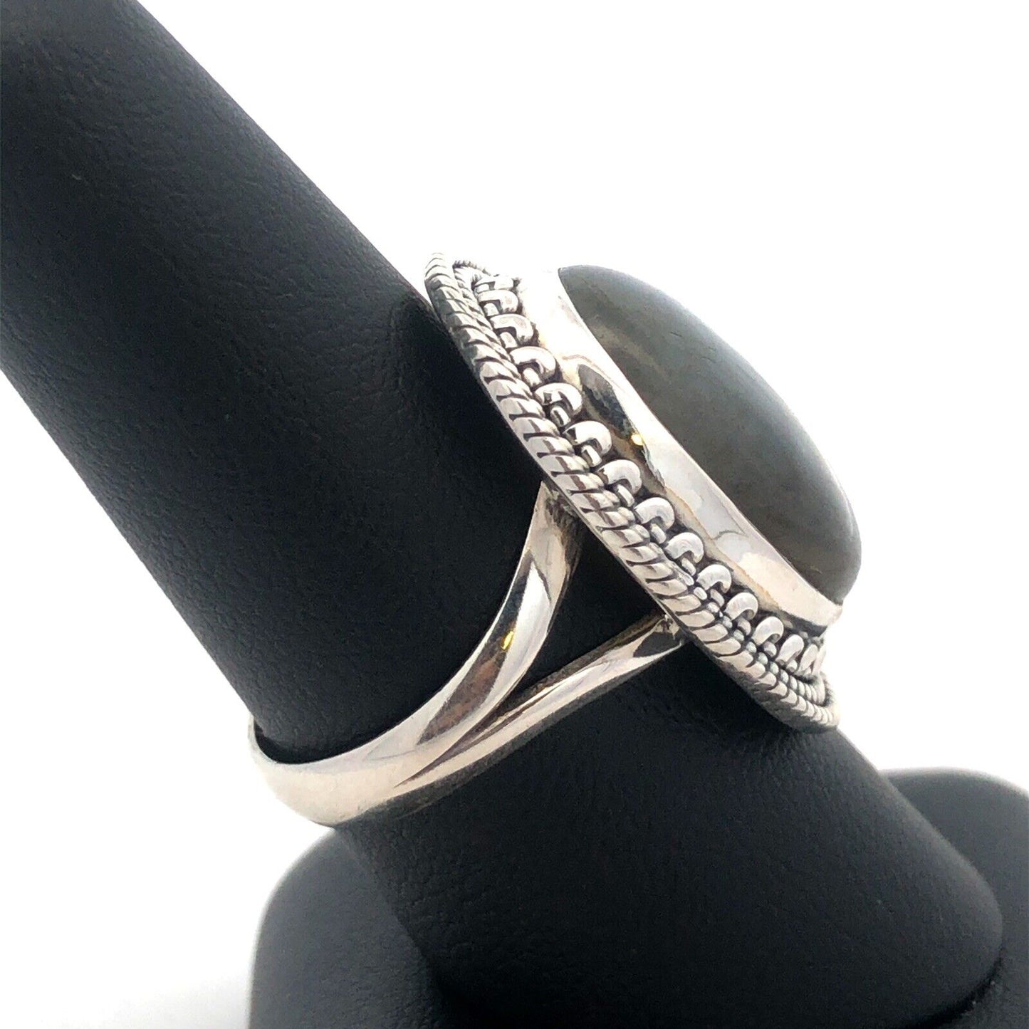 Designer YS 925 Sterling Silver Oval Labradorite Statement Ring