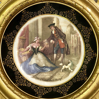 Vintage Regency Bone China England "Sweet Oranges" Brass Encased Wall Plate