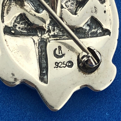 Vintage Carolyn Pollack Sterling Silver 925 Multi Stone Turtle Pin Pendant