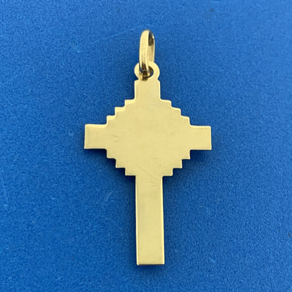 Vintage Italy 14K Yellow Gold Religious Communion Crucifix Easter Cross Pendant
