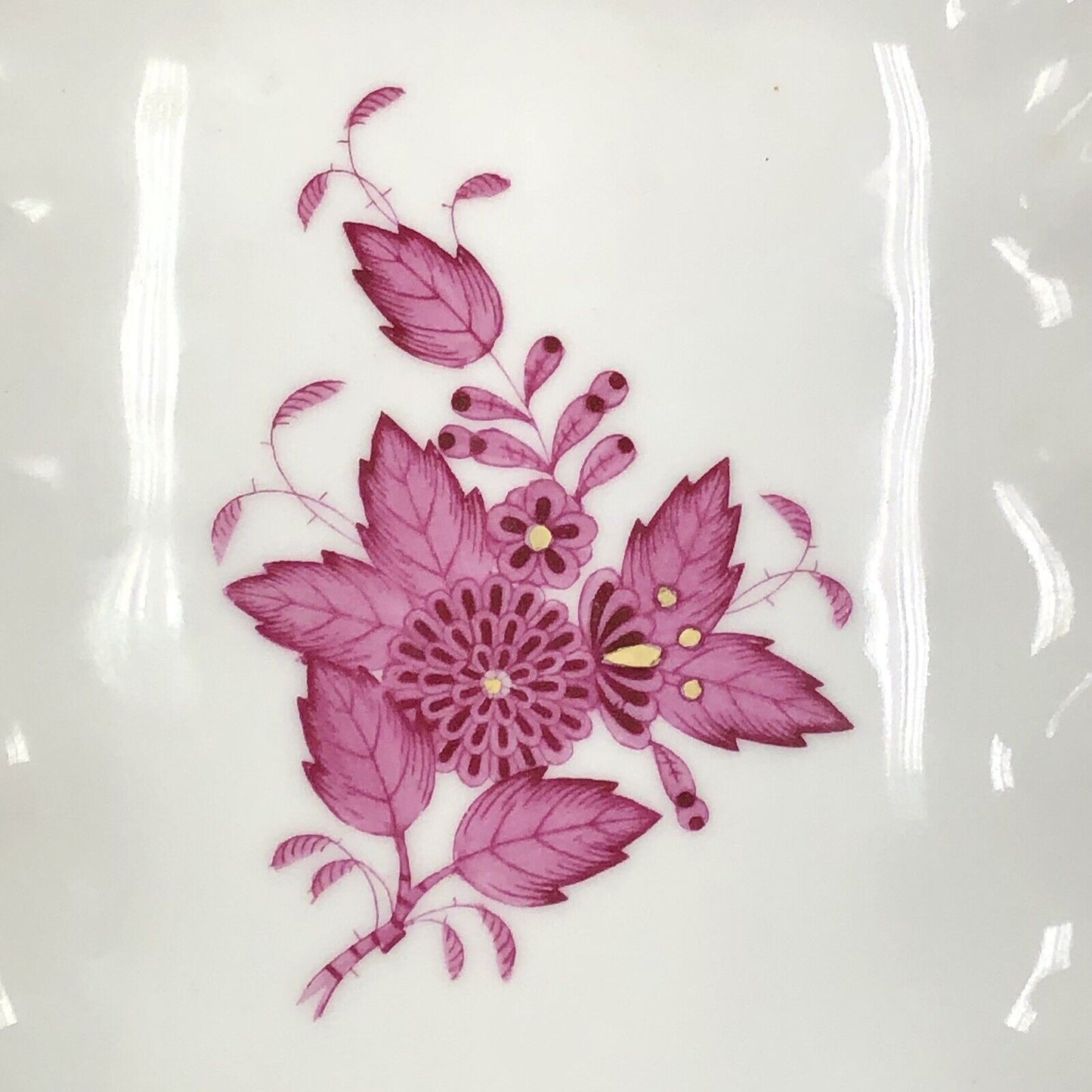 Vintage Herend Hugary Raspberry Chinese Bouquet Apponyi Rectangular Serving Dish
