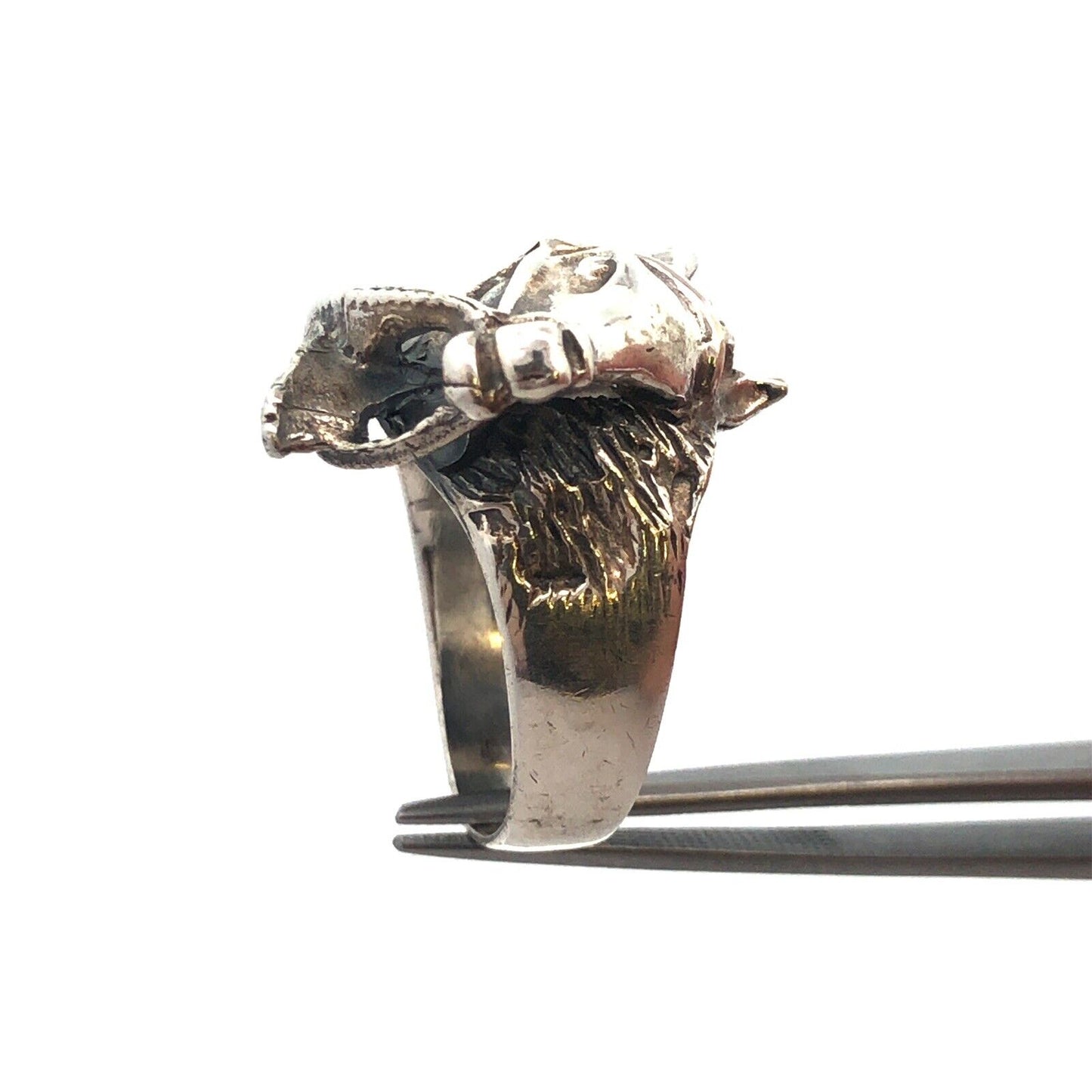 Retro 925 Sterling Silver Horse Head Bridle Western Style Statement Chunky Ring
