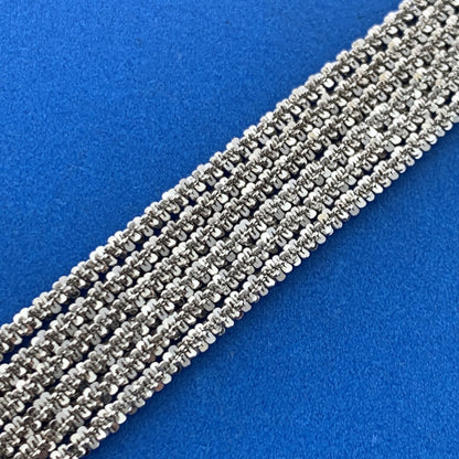 Designer Milor Italy 925 Sterling Silver Diamond Cut Sparkling 3 Strand Necklace