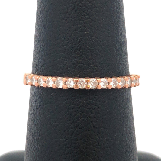 Designer 14K Rose Gold Diamond Stackable Infinity Eternity Anniversary Band Ring