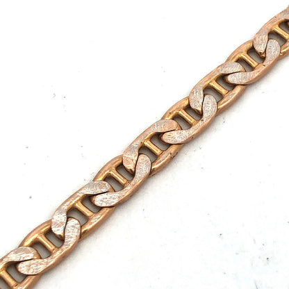 Designer Italy HAN 10K Unisex Mariners Link Florentine Polished Finish Bracelet