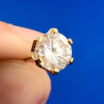 14k Yellow Gold Ladies CZ Cubic Zirconia Stud Earrings 5.06 Carat ct