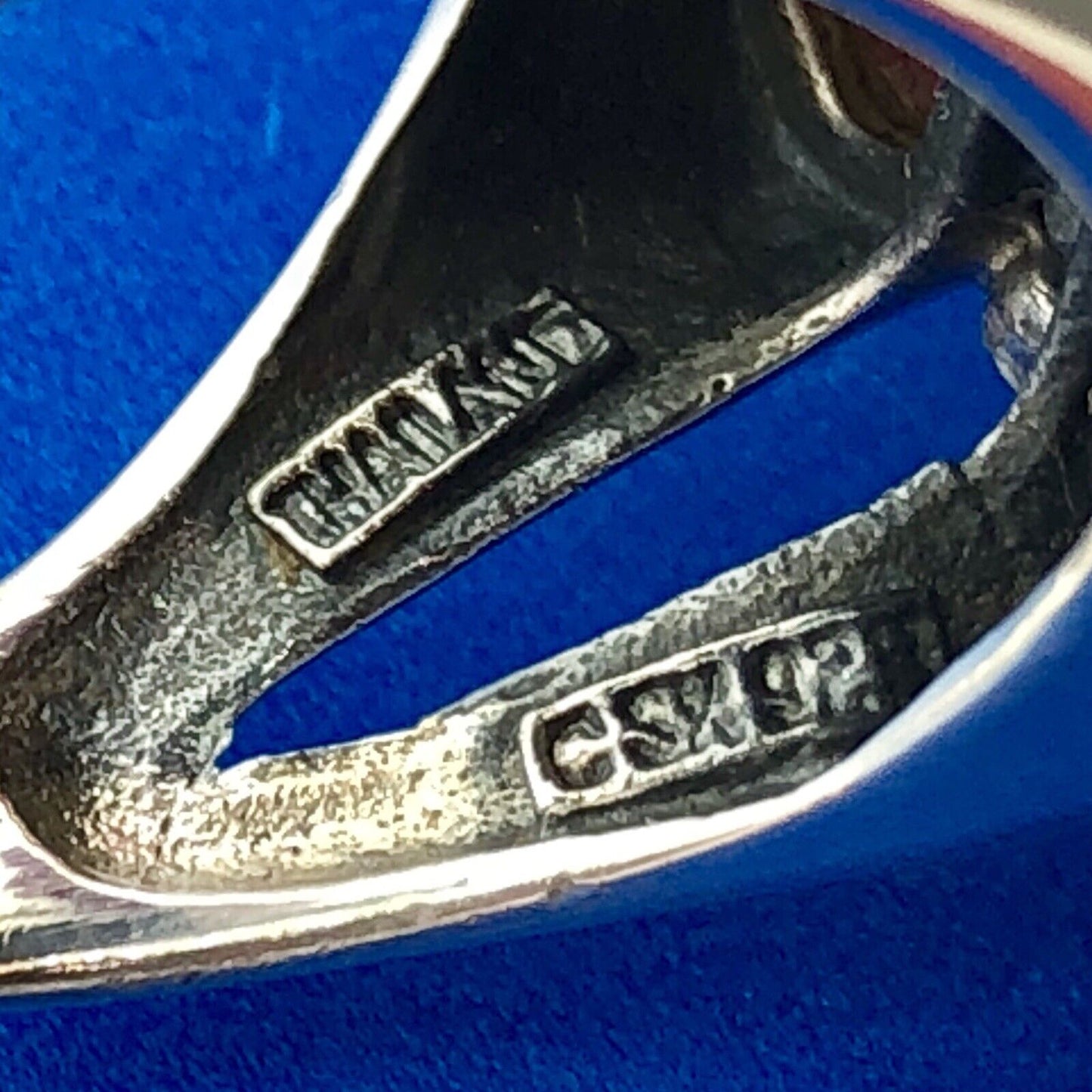 Designer CSX 925 Sterling Silver Red Coral Free Form Statement Double Dome Ring