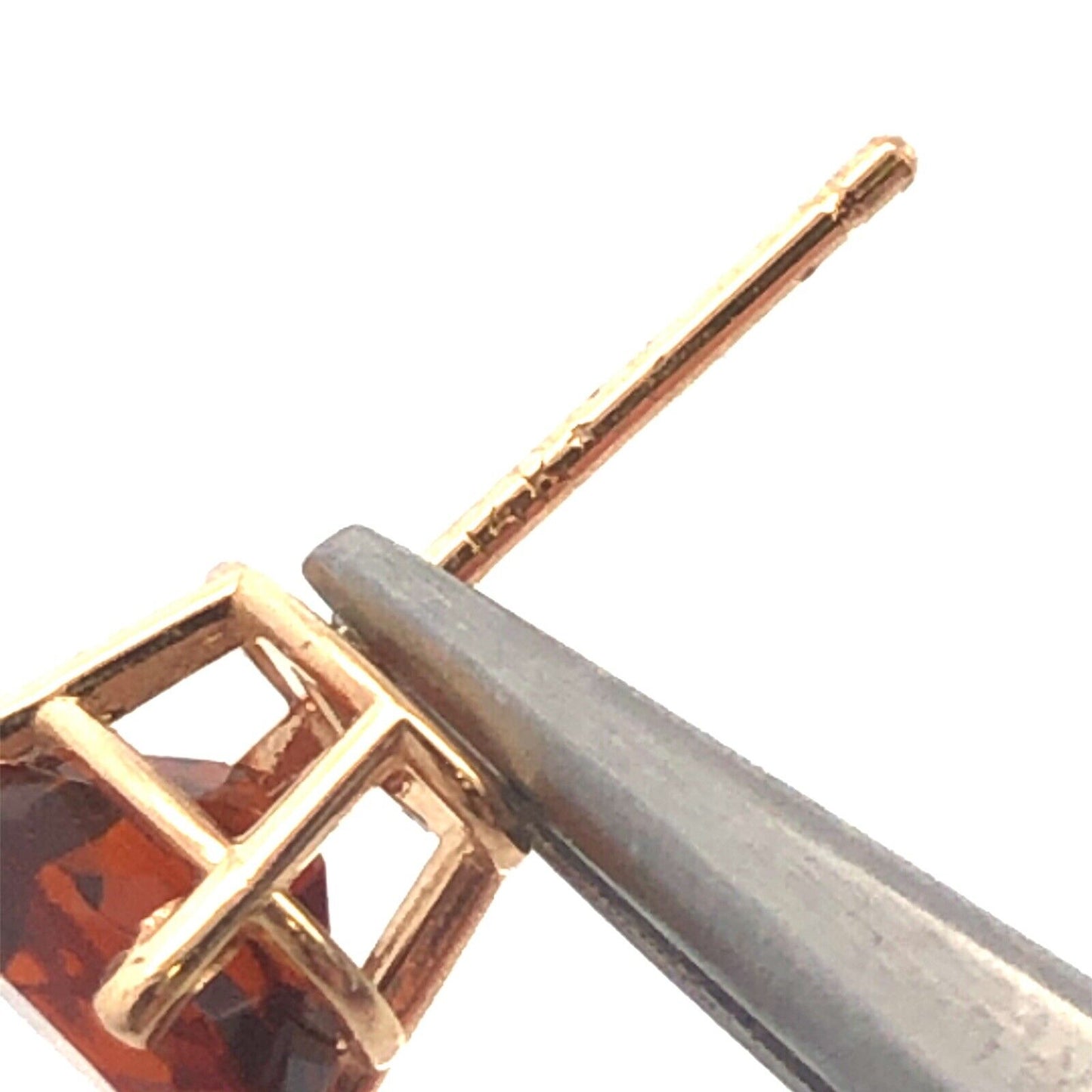 14K Yellow Gold Oval Citrine Solitaire November Anniversary Stud Earrings