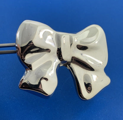 Los Ballesteros Taxco Mexico 925 Sterling Silver Large Bow Pendant Pin Brooch