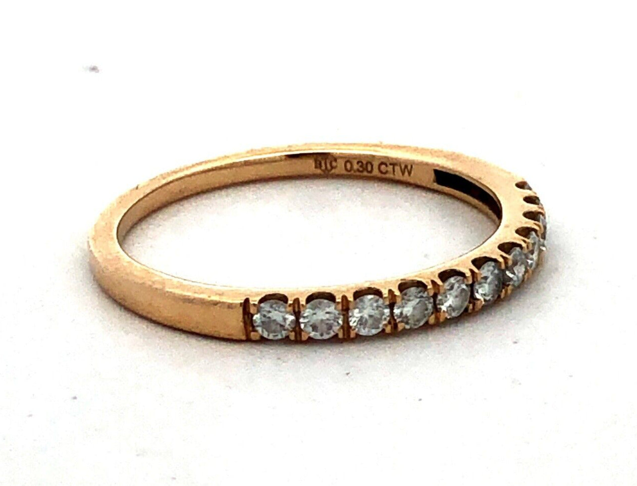 STC 14K Yellow Gold Round Diamond Wedding Anniversary Stackable Band Ring
