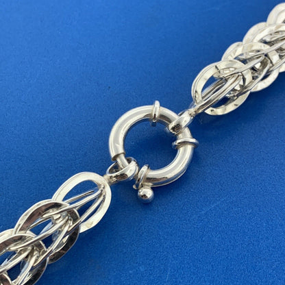 Designer Atasay Kuyumculuk AK Turkey Sterling Silver Statement Chain Necklace