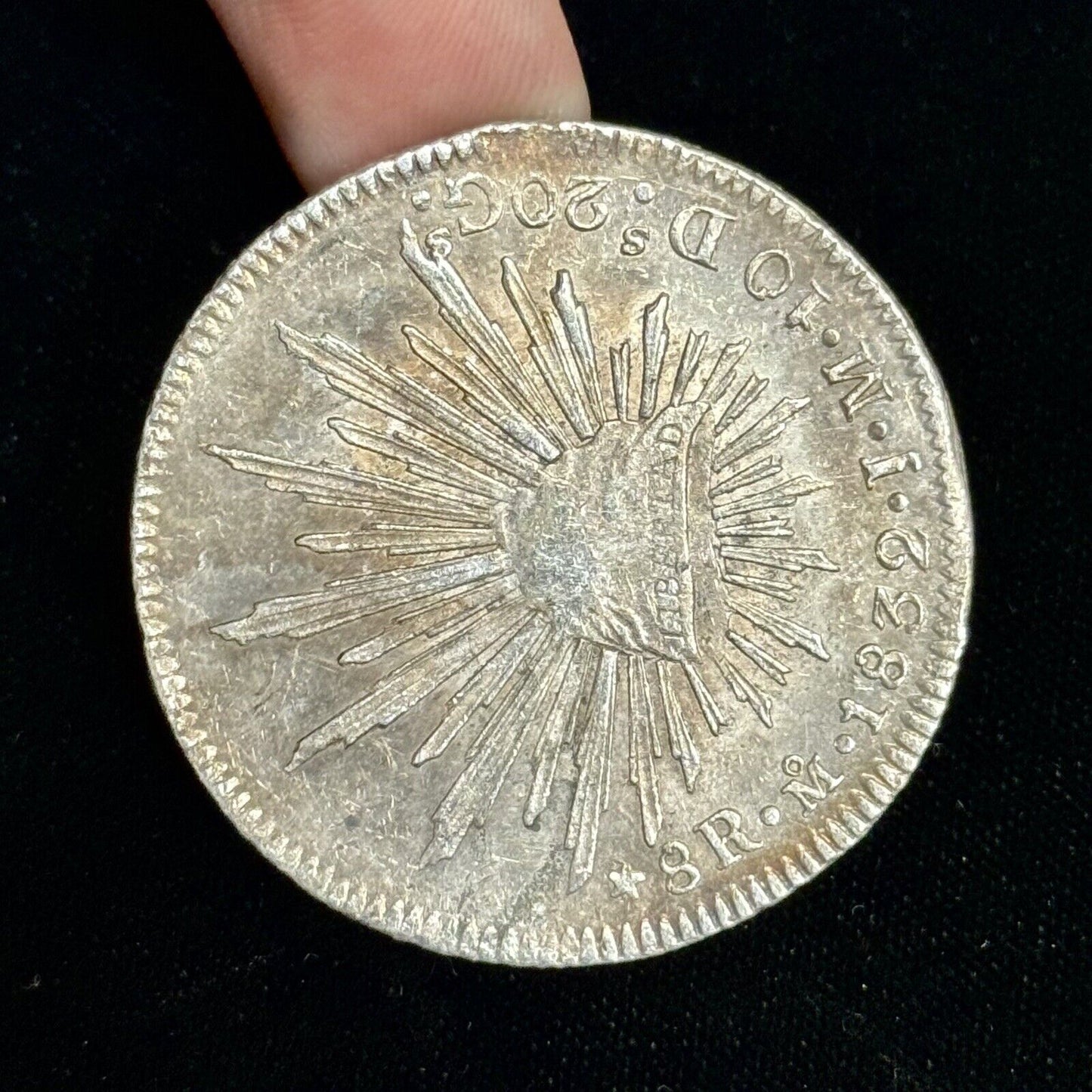 1832 Mo Mexico Mint 8 Reales .903 Silver J.M. Cap & Rays Libertad Coin