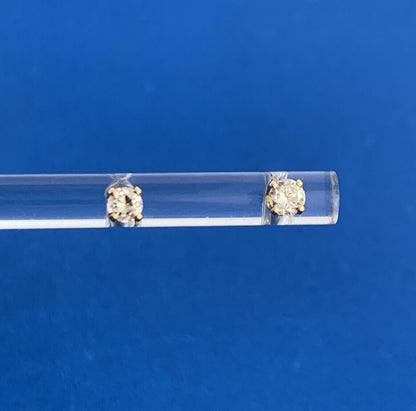 Designer 14K Yellow Gold Round Diamond Classic Stud Earrings