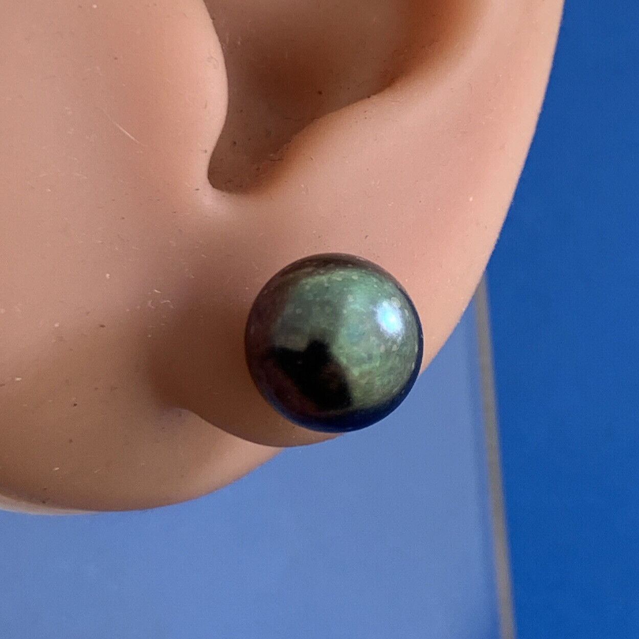 Designer 14K Yellow Gold Tahitian Pearl Statement Stud Earrings 10.5mm