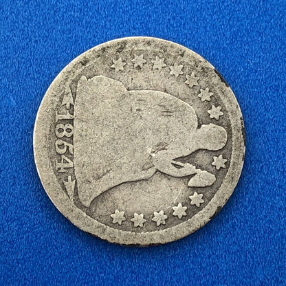 1854 P Seated Liberty Silver Dime 10c Better Key Philadelphia Mint Coin