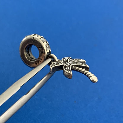 Pandora ALE 925 Sterling Silver Cubic Zirconia CZ 791540 Palm Tree Dangle Charm