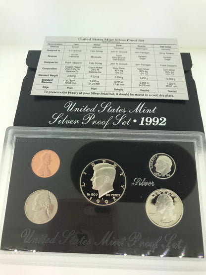 1992 1998 S Lot of United States Silver Proof Three 3 Sets OMP/COA