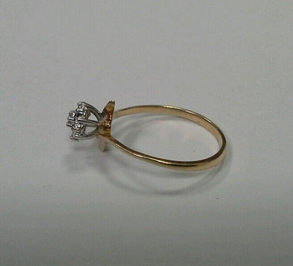 10k Yellow Gold Ring with .05tcw 1/20 Diamond Cluster Size 6.25
