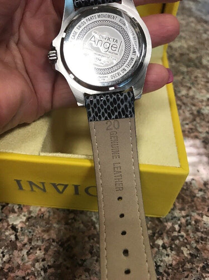 Invicta Women's Angel Quartz 100m Stainless Steel Watch Model 18350 Grey Leather