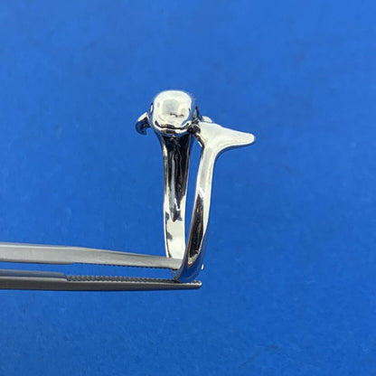 Vintage Designer KABANA Sterling Silver 925 Dolphin Ocean Fish Wrap Bypass Ring