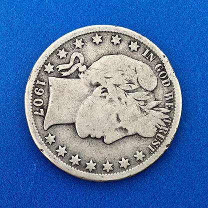 1907 O Silver Barber Half Dollar Better Key Date Rare Scarce New Orleans Coin