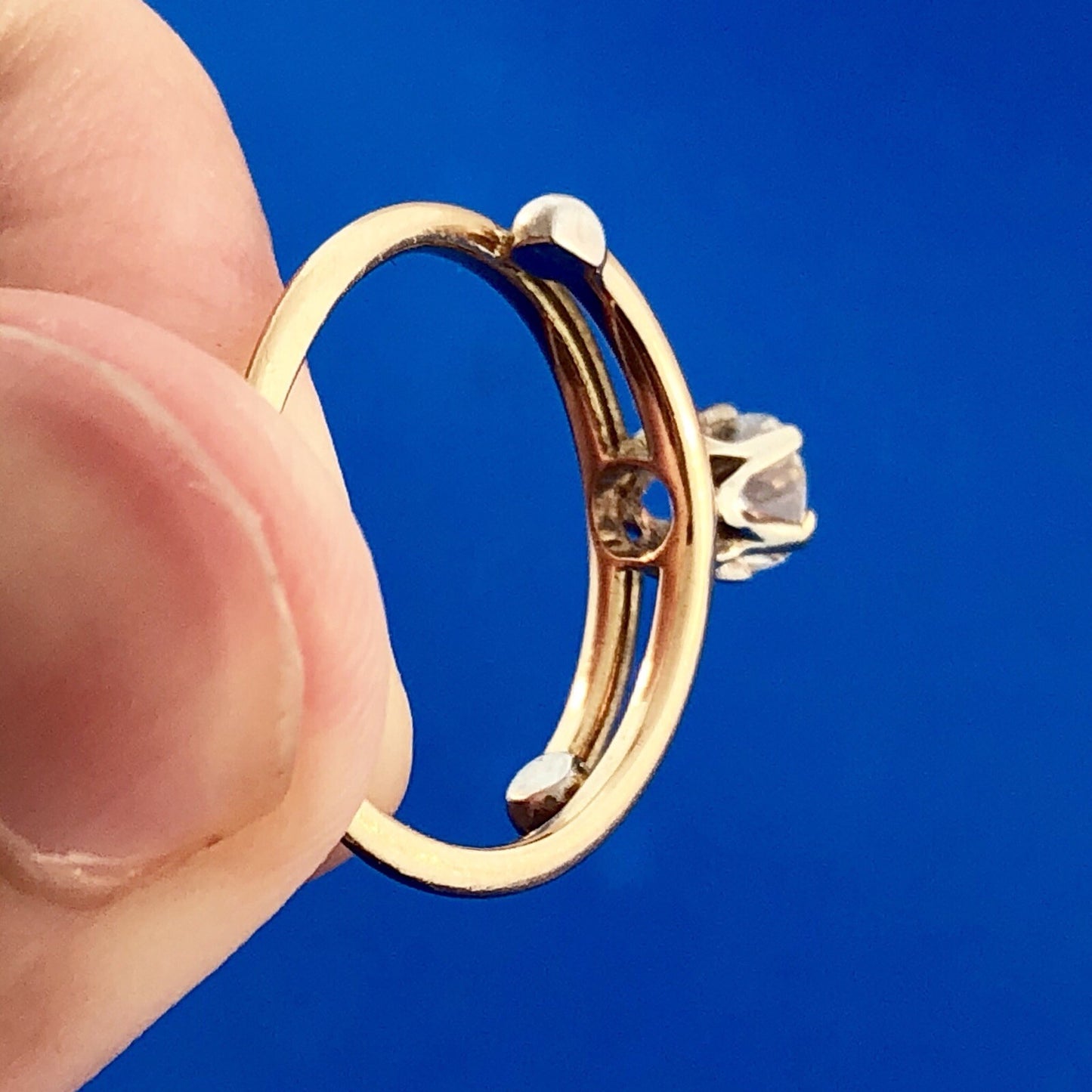 Vintage 18k Yellow Gold European Cut Diamond Ring Carat Size 6