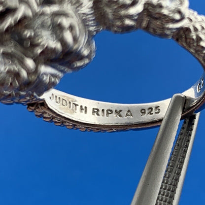 Judith Ripka Sterling Silver 925 CZ Diamonique Heirloom Statement Ring