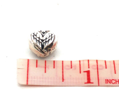 Designer CHAMILIA 925 Sterling Silver Love Doves Heart Bead Slide Bracelet Charm