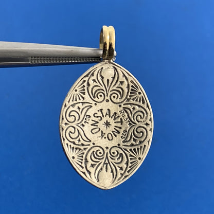 Konstantino 925 Sterling Silver 18K Yellow Gold Turquoise Oval Pendant