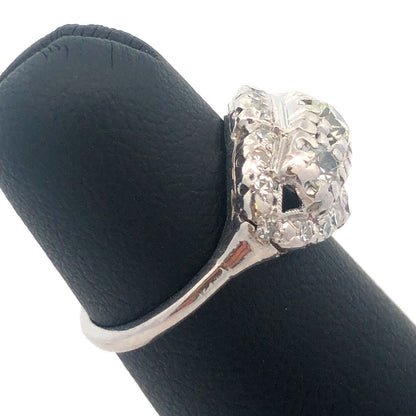 1920s Art Deco Platinum Diamond Trio Waterfall Engagement Bridal Cocktail Ring