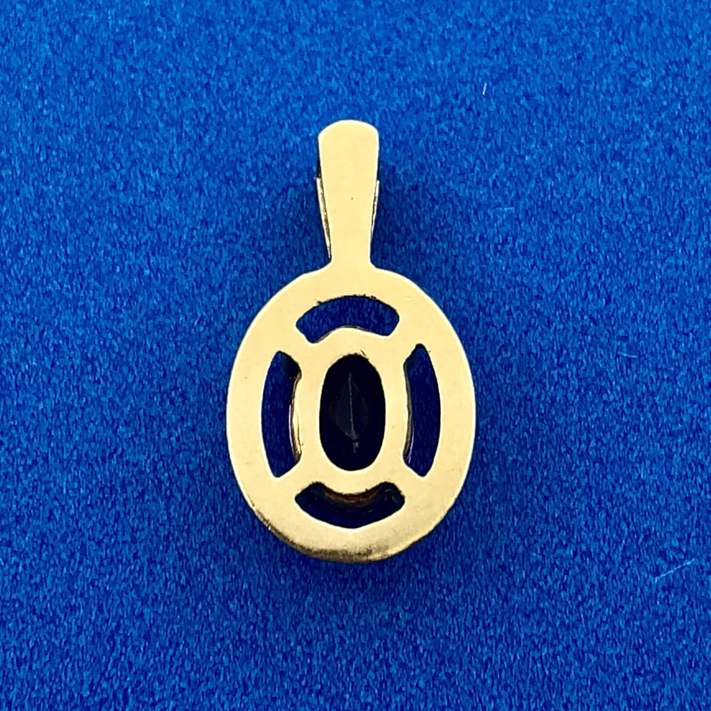 Modernist 14K Yellow Gold Oval Amethyst February Anniversary Pendant