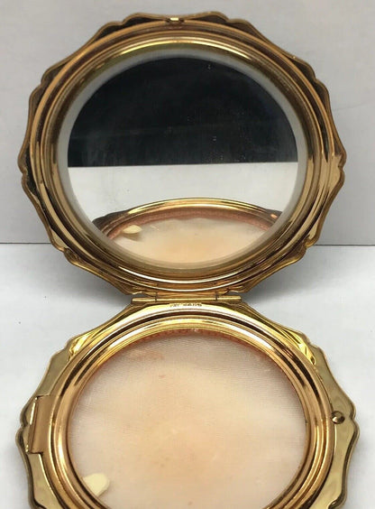 Vintage Stratton Of England Blue WedgeWood Maids Dancing Gold Tone Compact