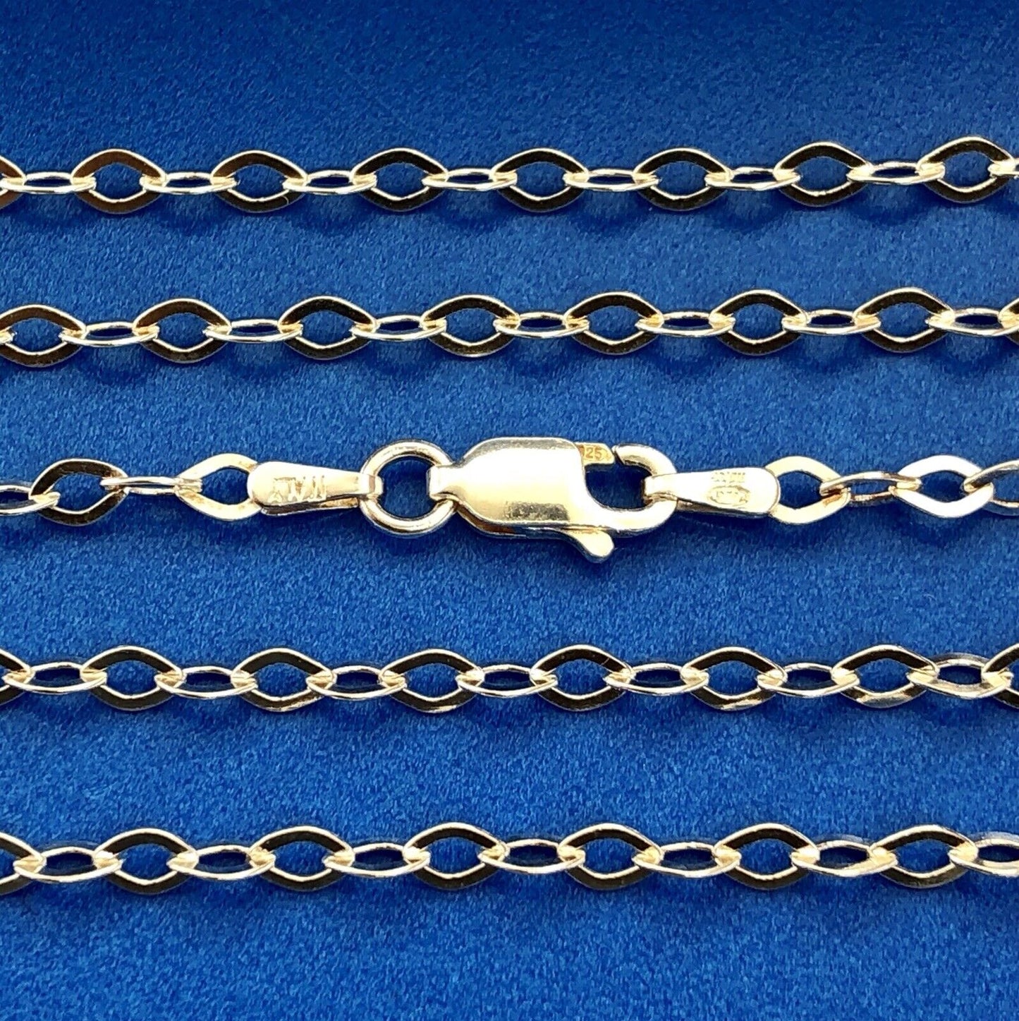 Designer Milor Italy 925 Sterling Silver Fancy Oval Link Chain Necklace
