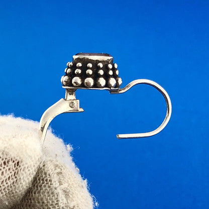 Vintage FAS 925 Sterling Silver Amethyst February Anniversary Dangle Earrings