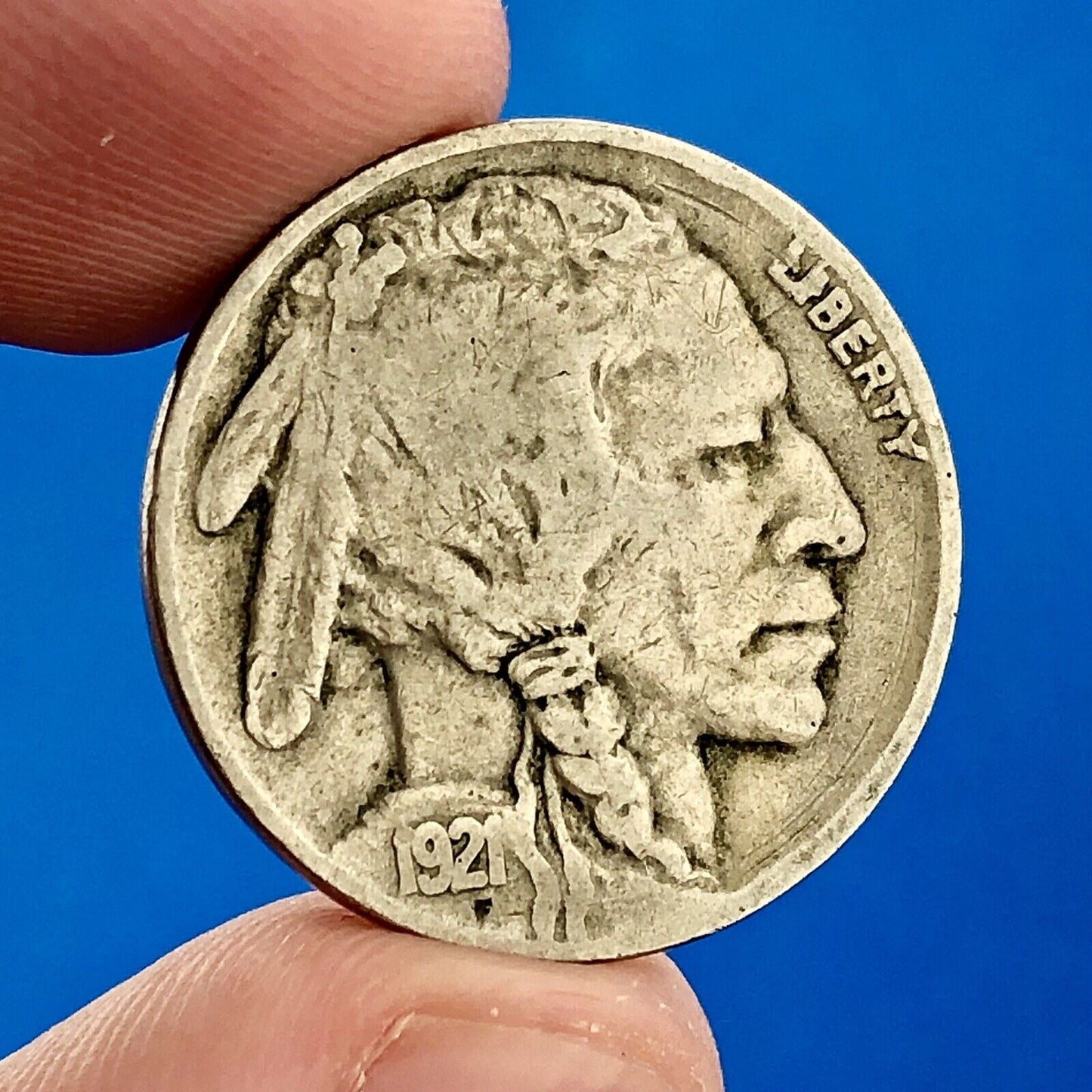1921 P Indian Head Buffalo Nickel 5c Mixed Date Mint Mark Four Coin Lot
