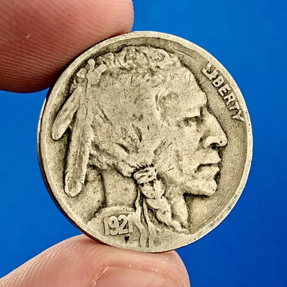 1921 P Indian Head Buffalo Nickel 5c Mixed Date Mint Mark Four Coin Lot