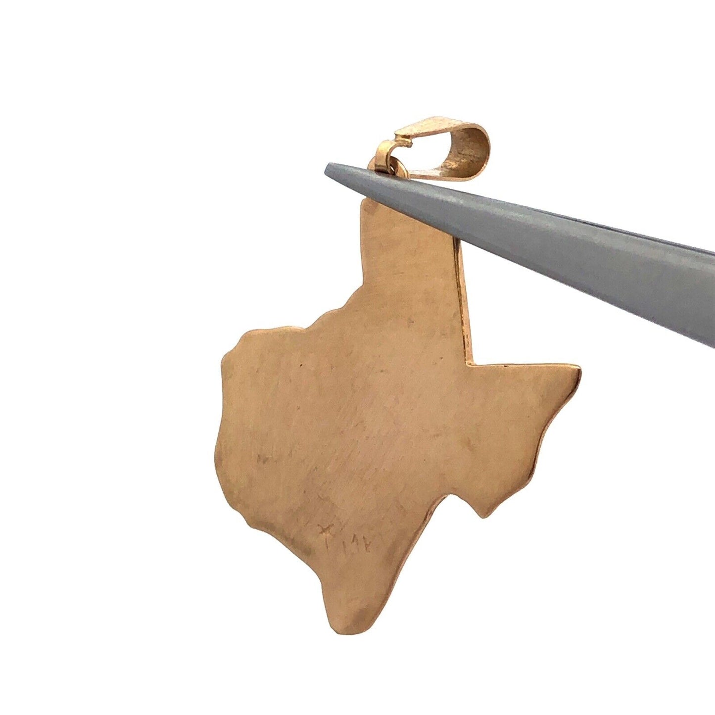 Designer 14K Yellow Gold Texas State USA Map Pendant