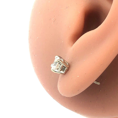 Stunning Classic Elegant 14K White Gold Diamond Solitaire 4-Prong Stud Earrings