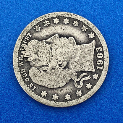 1903 O Silver Barber Quarter Better Key Date New Orleans Coin Rare Scarce